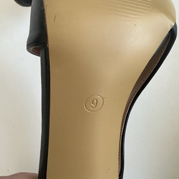 Tinstree Womens Dress Shoes US9 Leather Stiletto Heels Black Open Toe Party Glam - Picture 9 of 12